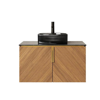 30' Bathroom Vanity&Sink, Modern Wall-Mounted Plywood Bathroom Storage Cabine...