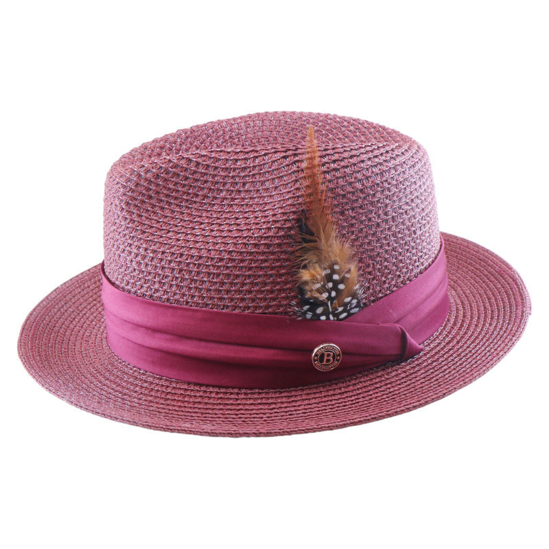 Spring Summer New Arrival Mens And Womens Seaside Beach Holiday Flat-Brim Straw Hat