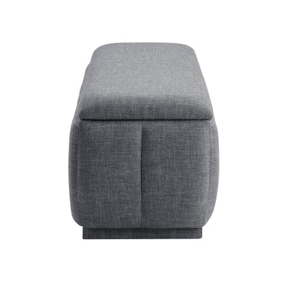 Storage Bench Modern Fabric Gray Plywood Frame No Assembly 47x18x18 In 300 LB