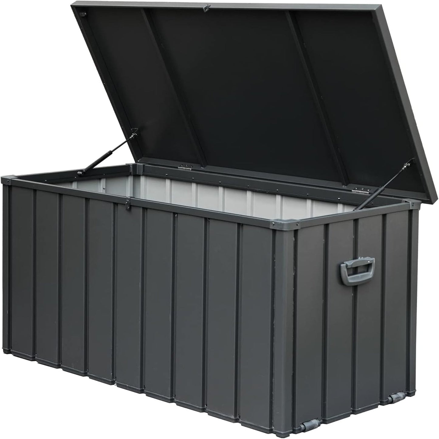 Outdoor Storage Box Steel Dark Gray Lockable 150 Gallon 660 LB Capacity