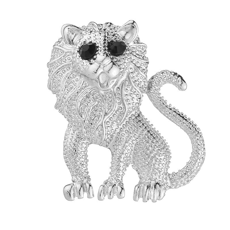 Fierce Lion Head And Tiger Personalized Vintage Brooch