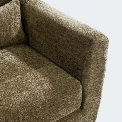 Accent Chair Chenille Olive Green Rubberwood Legs 28x29x38 In 275 LB