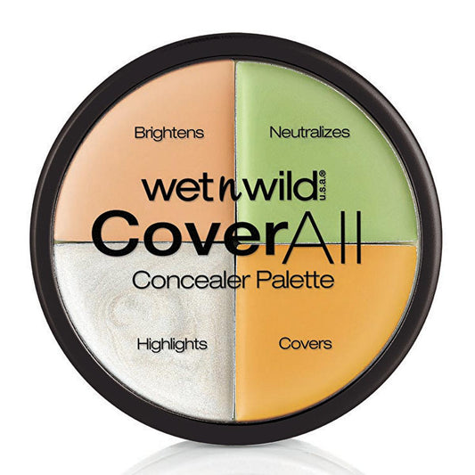 wet n wild CoverAll Concealer Palette: Color Correcting, Highlights, and Flawless Skin Makeup - Perfect for Redness, Dark Circles, and Blemishes