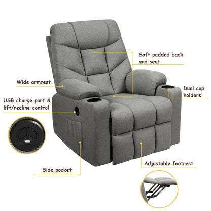 Electric Power Lift Recliner Massage Sofa