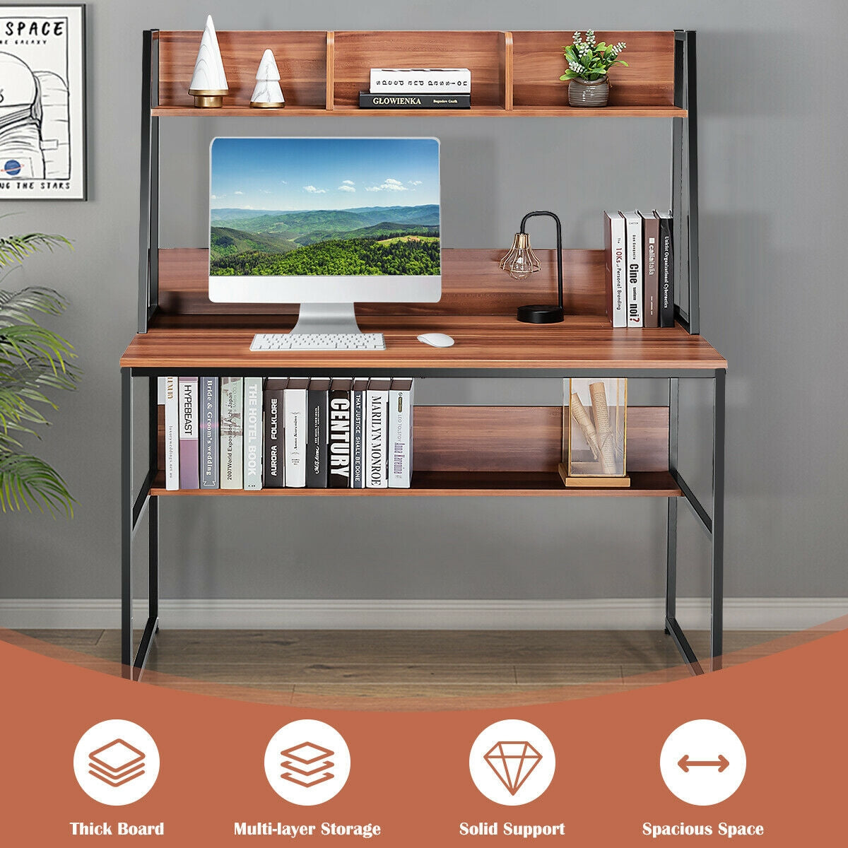 47-Inch Computer Desk Writing Study Table Workstation