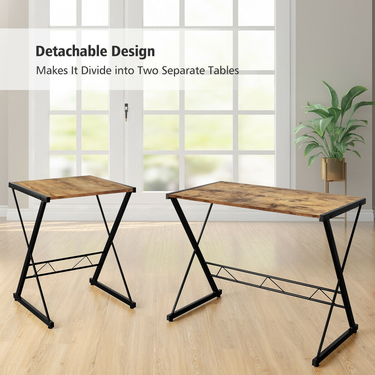 L-Shaped Desk Reversible Corner Computer Desk with Movable Shelf and CPU Stand