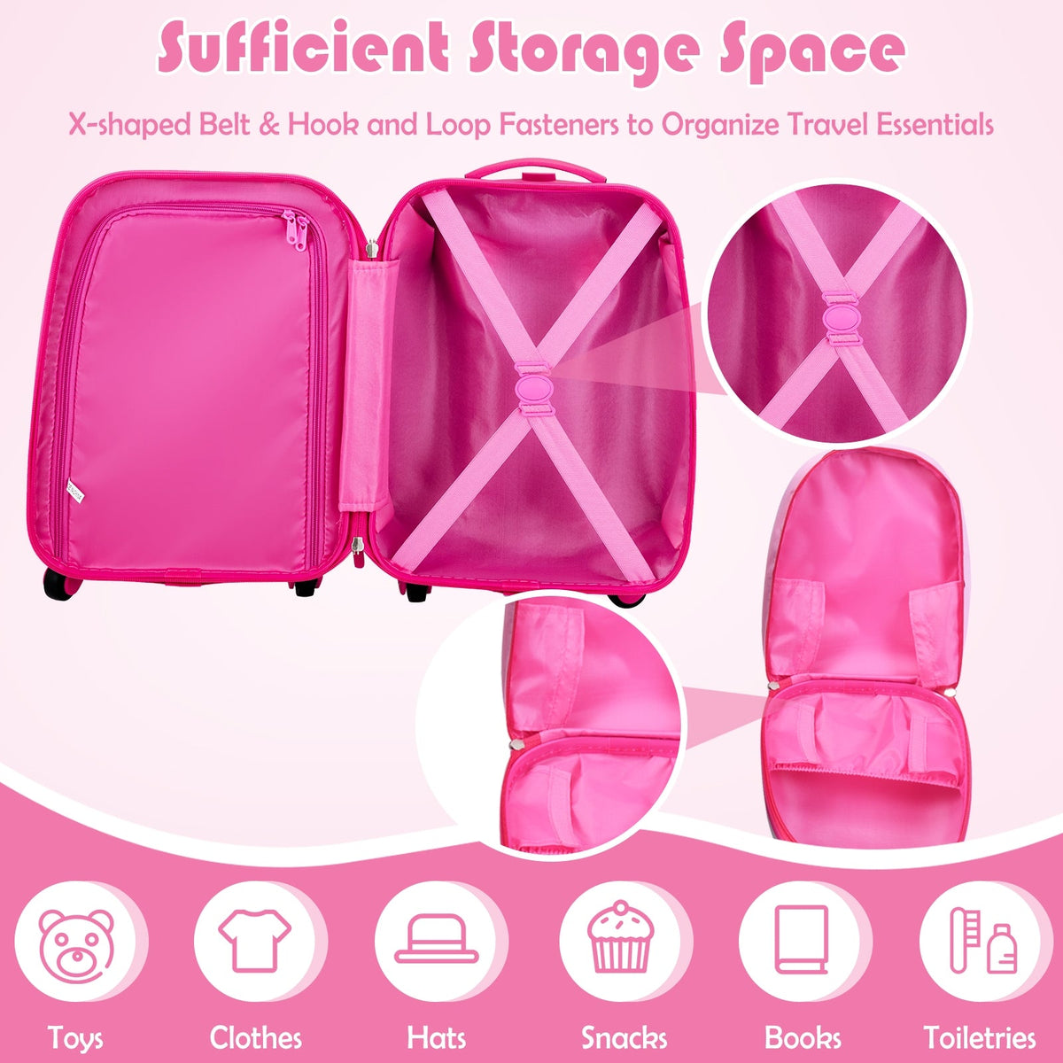 Kids Luggage Set 12" & 16" with Backpack - Green Astronaut