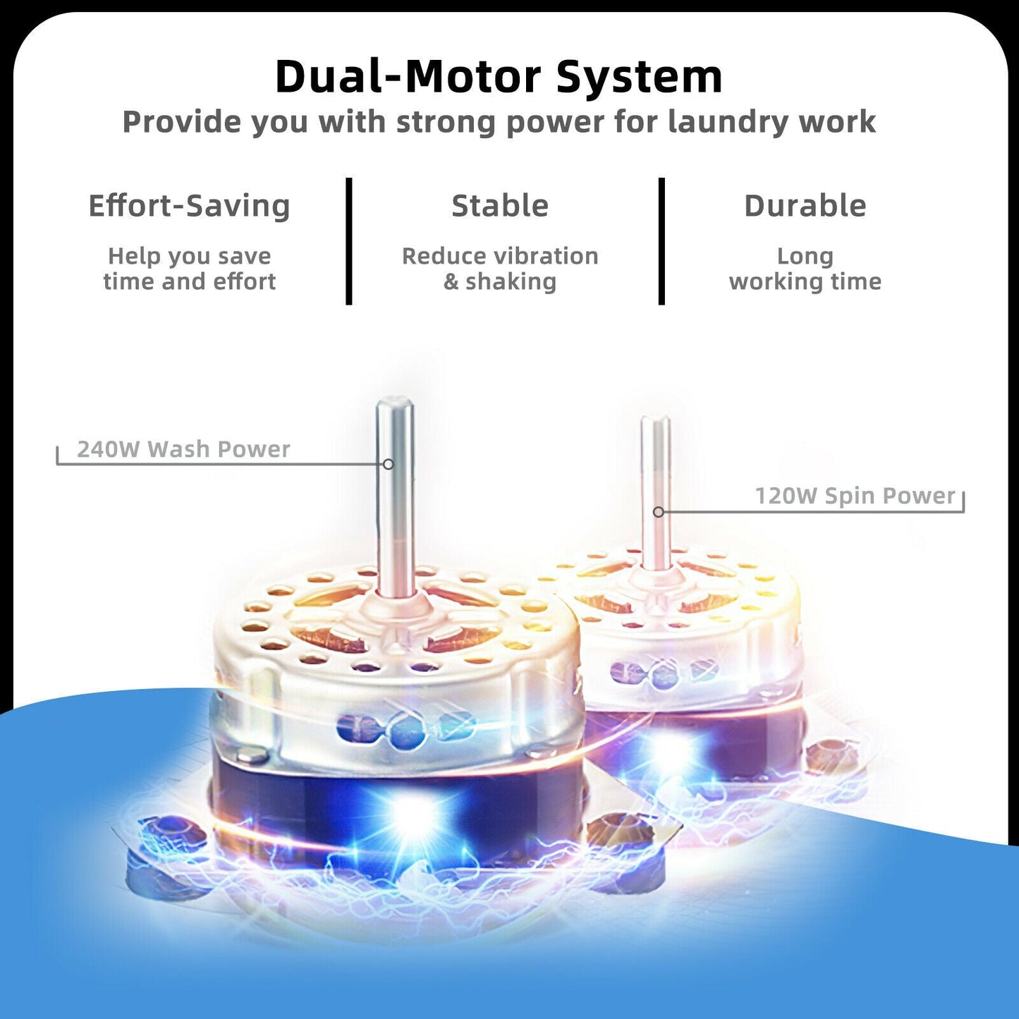 8 lbs Portable Mini Twin Tub Spinner Semi-Automatic Washing Machine