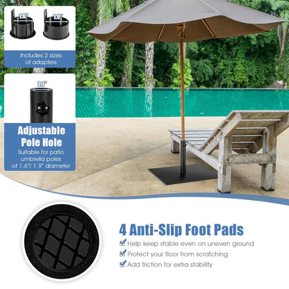 25 Inch Square Patio Umbrella Base 42 LBS Weighted