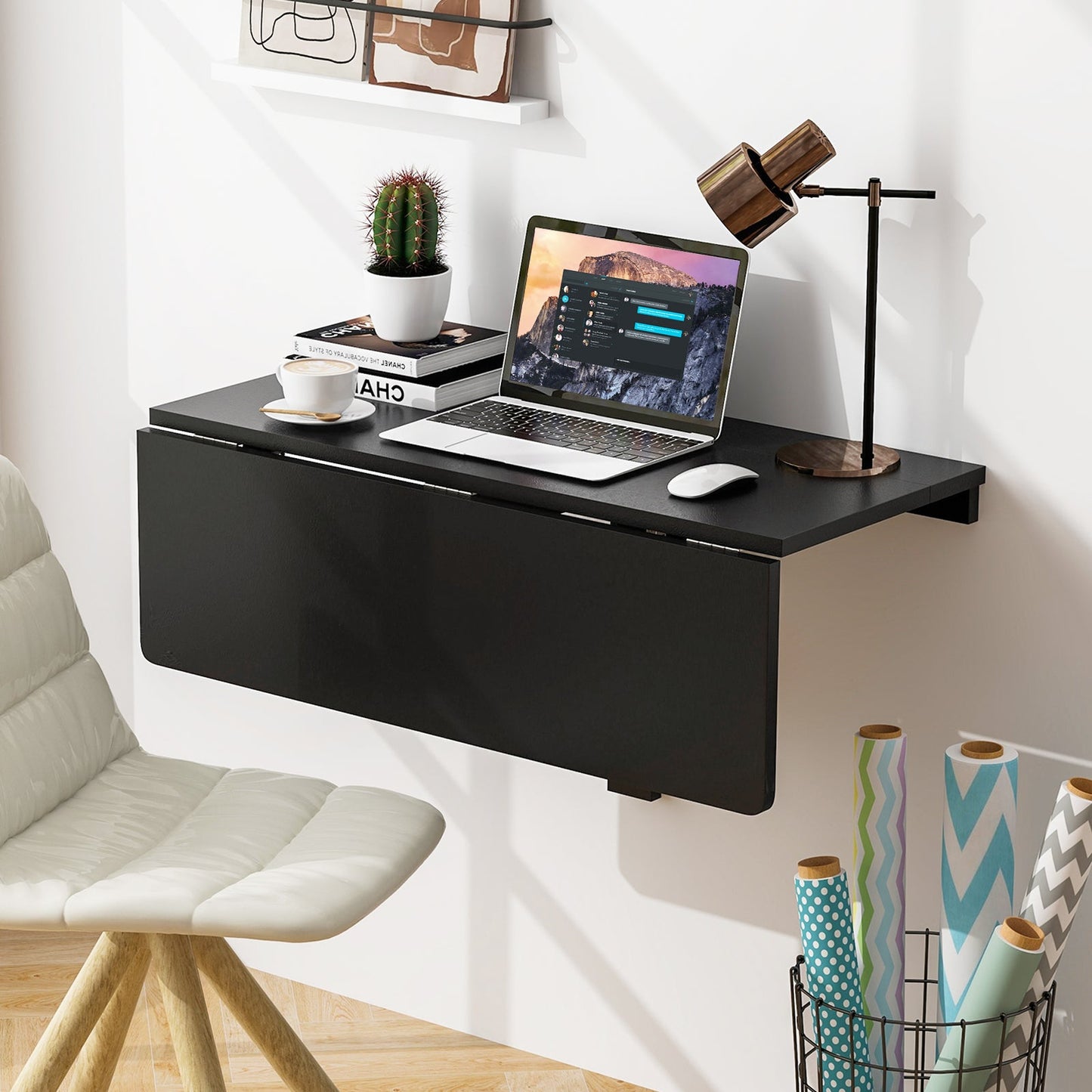 31.5 x 23.5 Inch Wall Mounted Folding Table for Small Spaces
