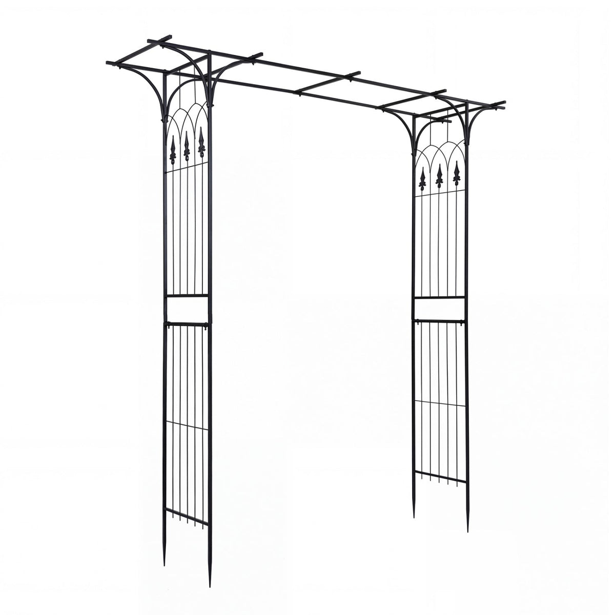 7 FT Garden Arch Arbor with Flat Top Design for Climbing Plants