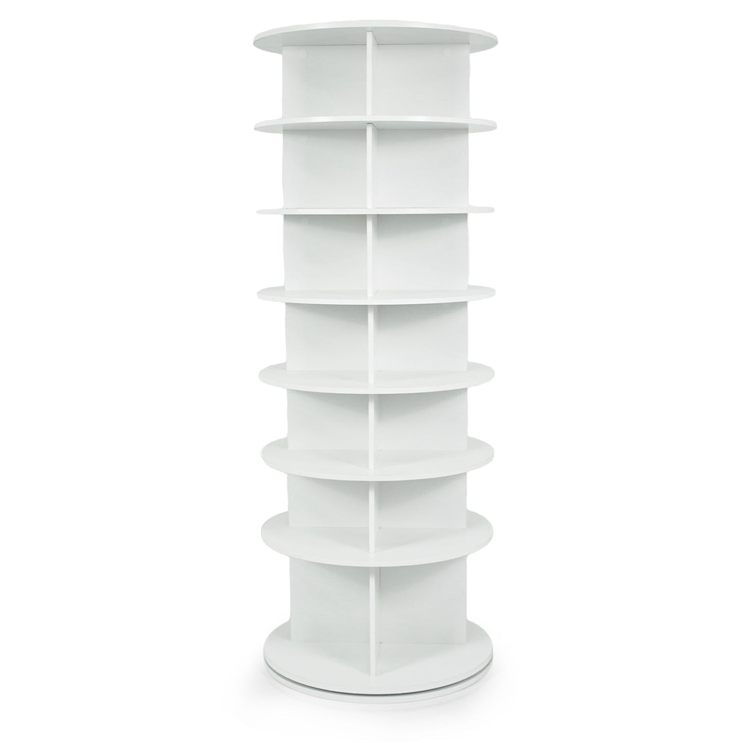 7-Tier Rotating Shoe Rack Tower with 360° Spin - White