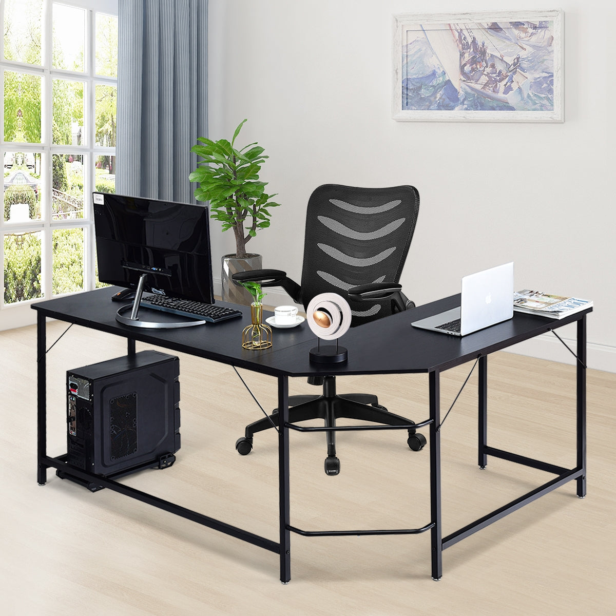 L Shaped Desk Corner Computer Desk PC Laptop Gaming Table Workstation