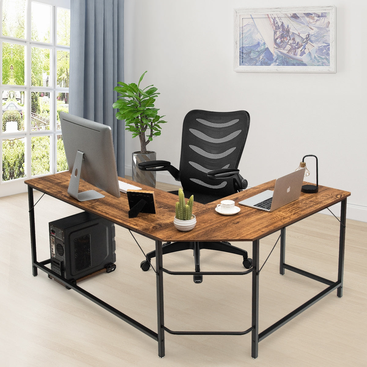 L Shaped Desk Corner Computer Desk PC Laptop Gaming Table Workstation