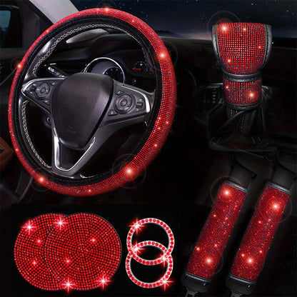 Rhinestone Flannelette Steering Wheel Cover - ALLURELATION