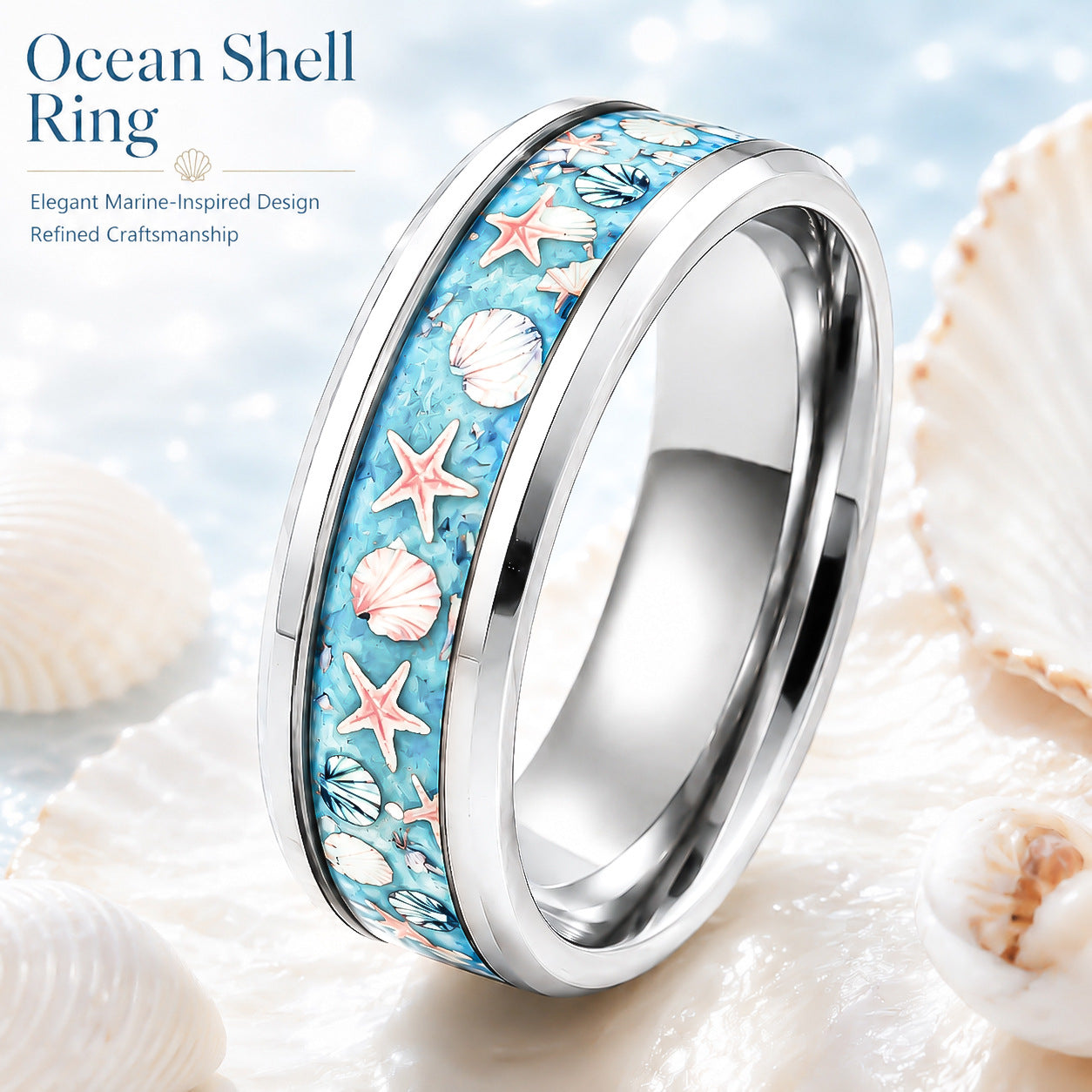 Butterfly Star Moon And Red Rose Colorful Ring For Women