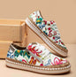 Ethnic Style Printed Flats Shoes Casual Side Zip Slip-on Shoes Loafers Women