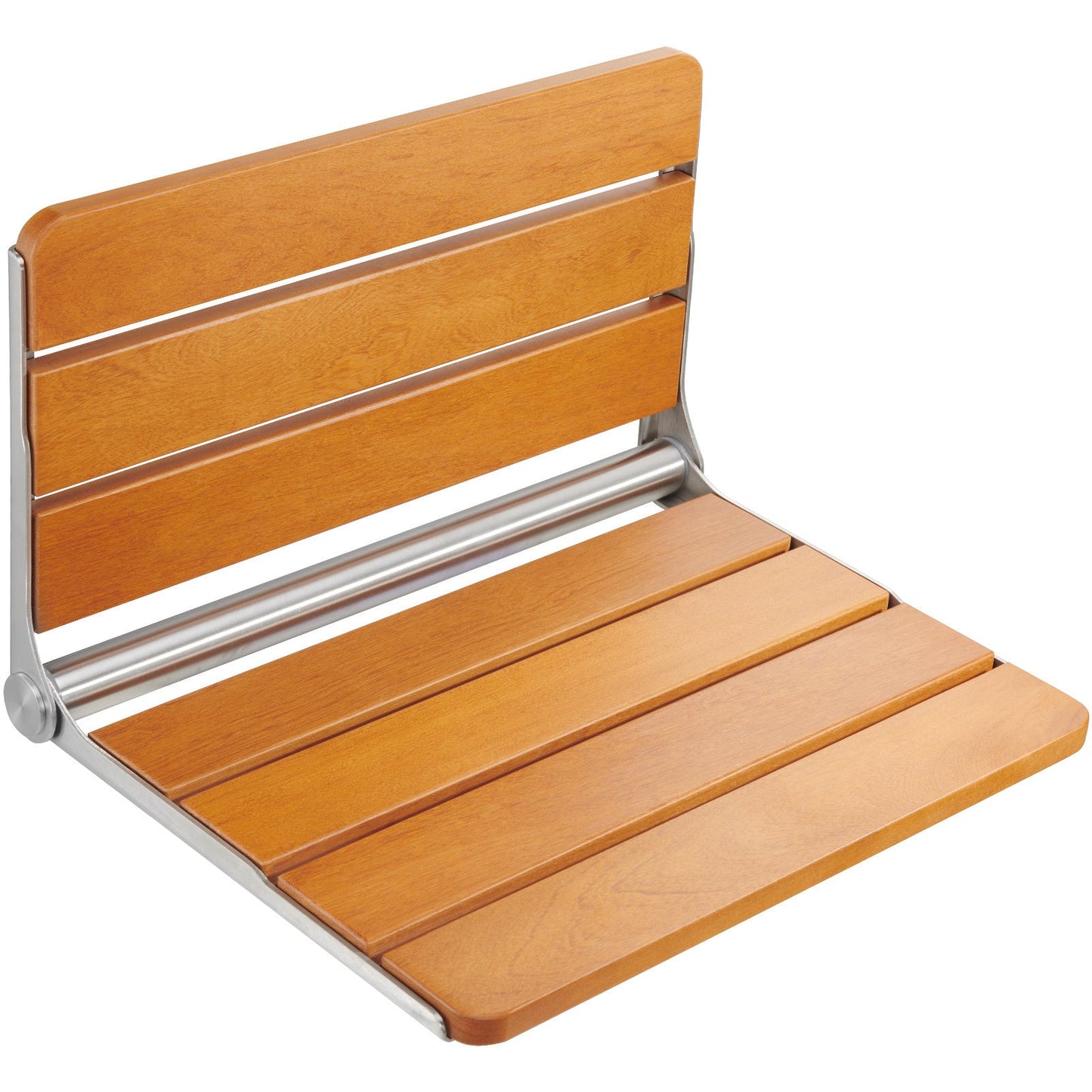 Shower Seat Folding Wall-Mounted Teak Wood 500 LB 20.9x16 In Space-Saving