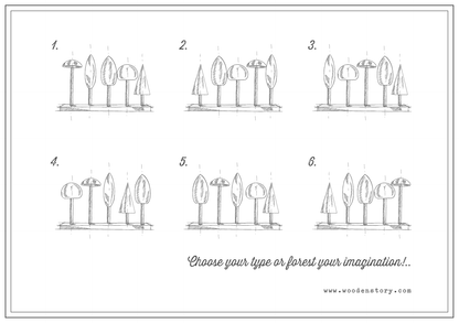 Wooden Stacking Toy Tree Crowns by Wooden Story