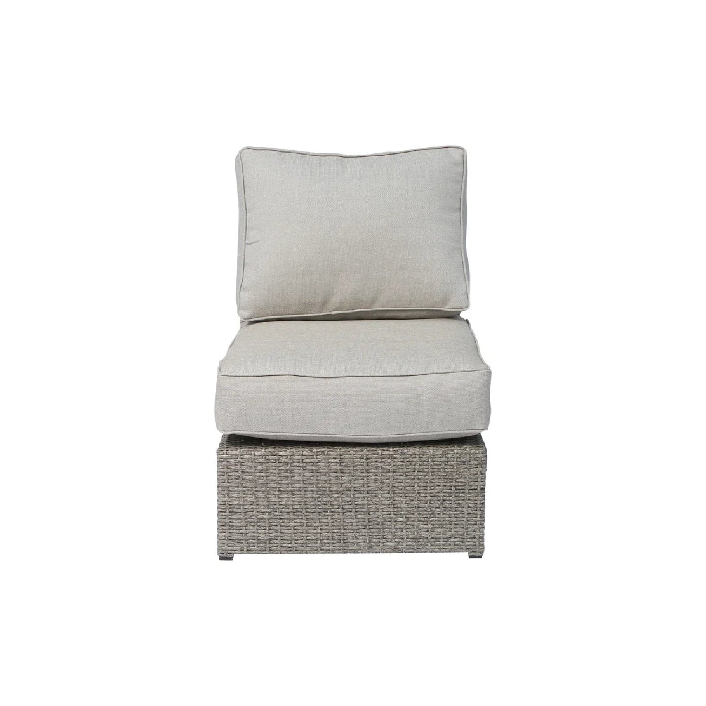 Outdoor Sectional Set PE Wicker Aluminum Gray 9 Piece Modular Seats 6