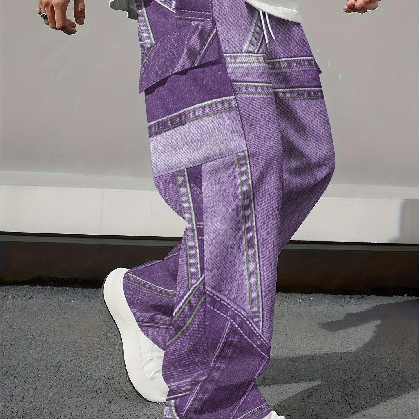 Mens Loose Fit Work Pants With A Drawstring