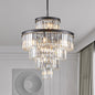 23.6" 5-Tier K9 Crystal Chandelier | 15-Light Luxury Pendant with Gold or Black Frame — Dining Room, Living Room & Foyer