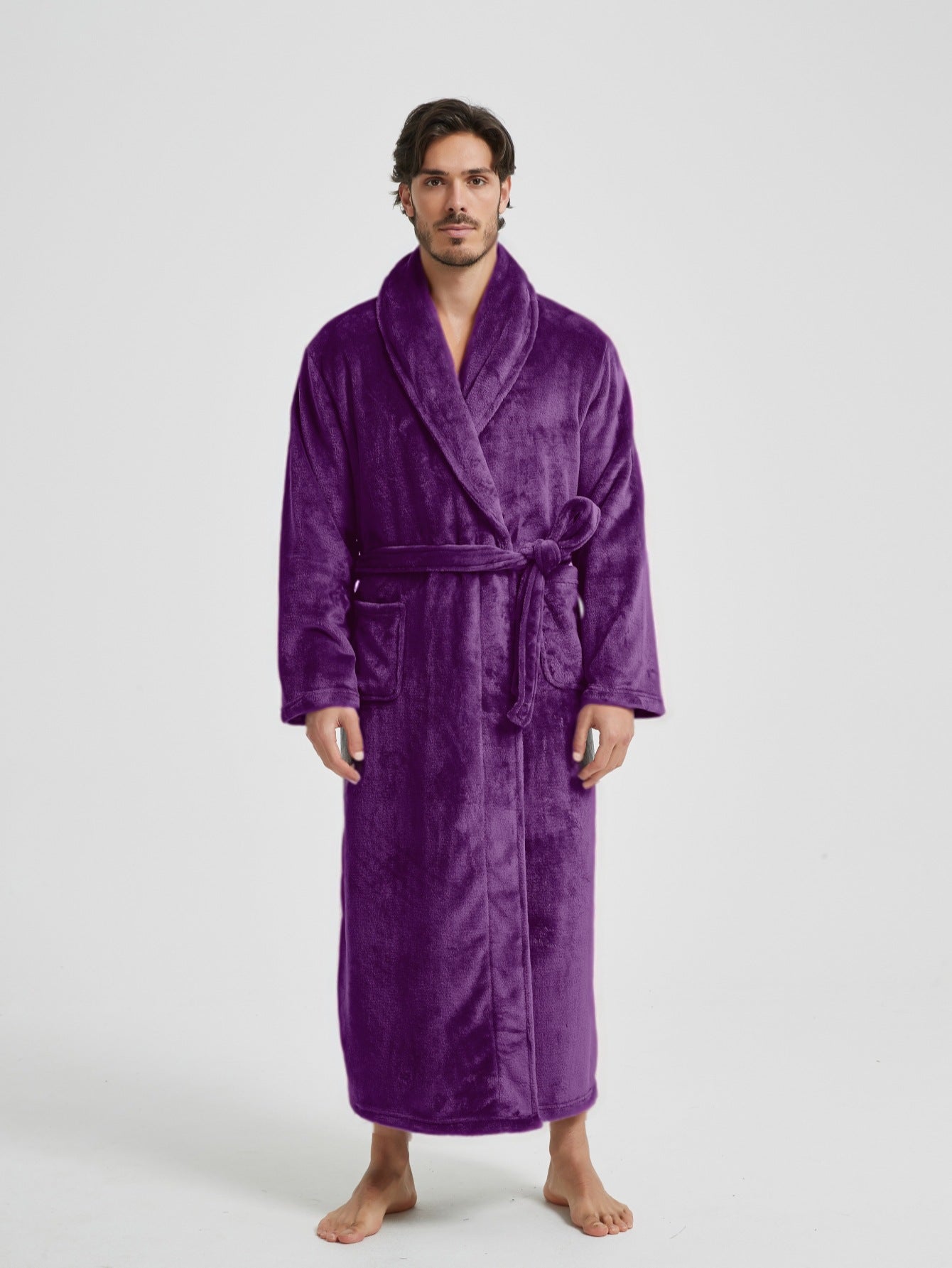 European And American-style Flannel Men's House Robe