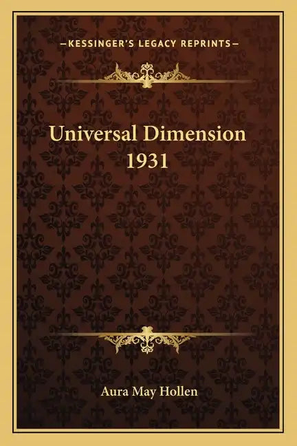 Universal Dimension 1931 - Paperback