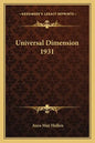 Universal Dimension 1931 - Paperback