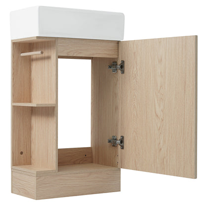 18.6' Bathroom Vanity with Sink, Bathroom Vanity Cabinet with Two-tier Shelf,...