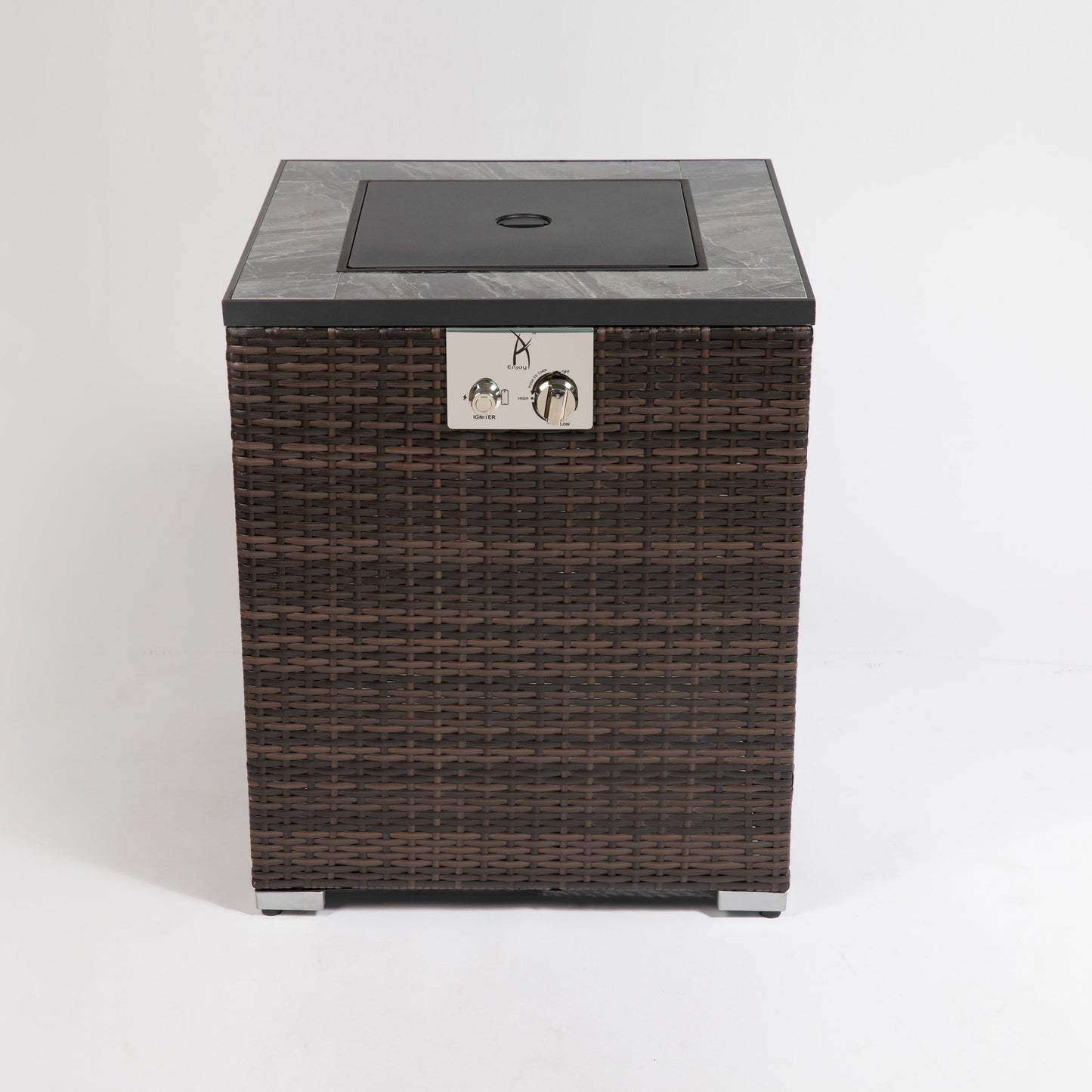 24' Propane Gas Fire Pit Table, 50000 BTU Square Fire Pit, Tile Tabletop with