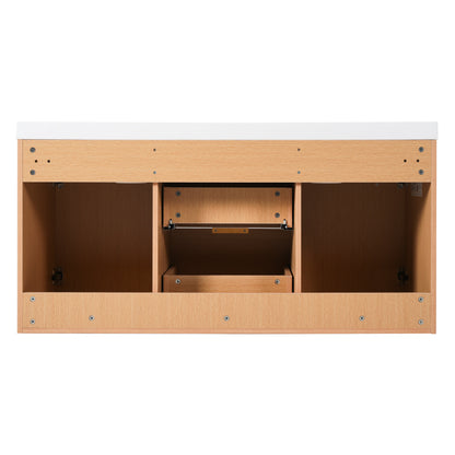 Modern 47.24 Inch Double Sink Bathroom Vanity with SMC Top, MDF Cabinet
