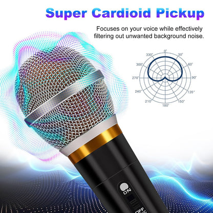 Handheld Wired Dynamic Microphone | XLR Vocal Mic with Switch & 13ft Cable