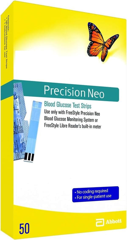 Generic Precision Neo Blood Glucose Test Strips 50 Strips (Pack of 2) White
