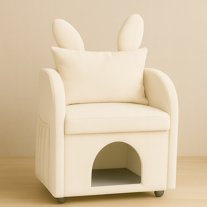 Bunny Ear Velvet Accent Chair Pet Hideaway 27x25x37