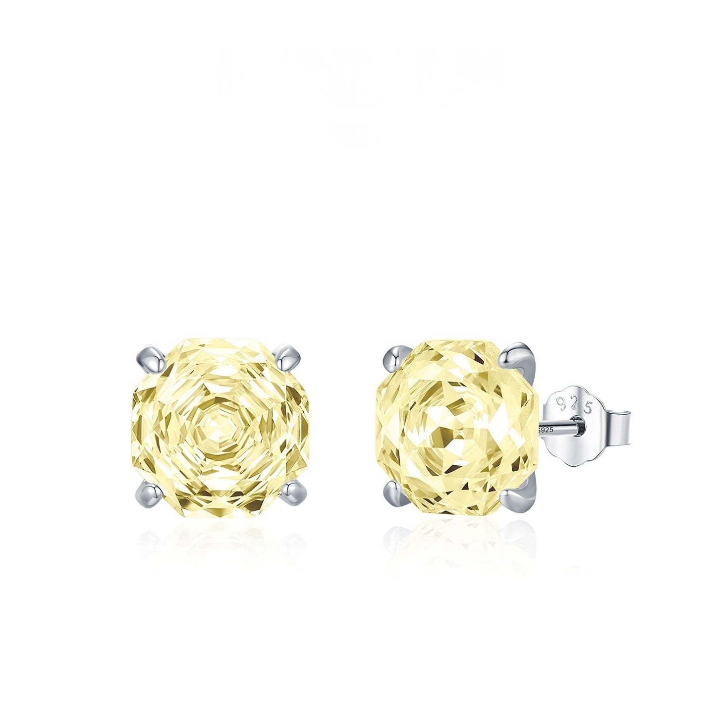 Basic Rose-cut Sparkling Diamond Stud Earrings Unisex Accessory