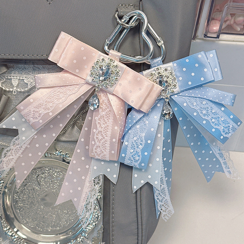 Cheering Fan Bow-knot Keychain Pin Pendant