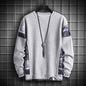 Men's Plus Size Waffle Contrast Color Stitching Sweatshirt