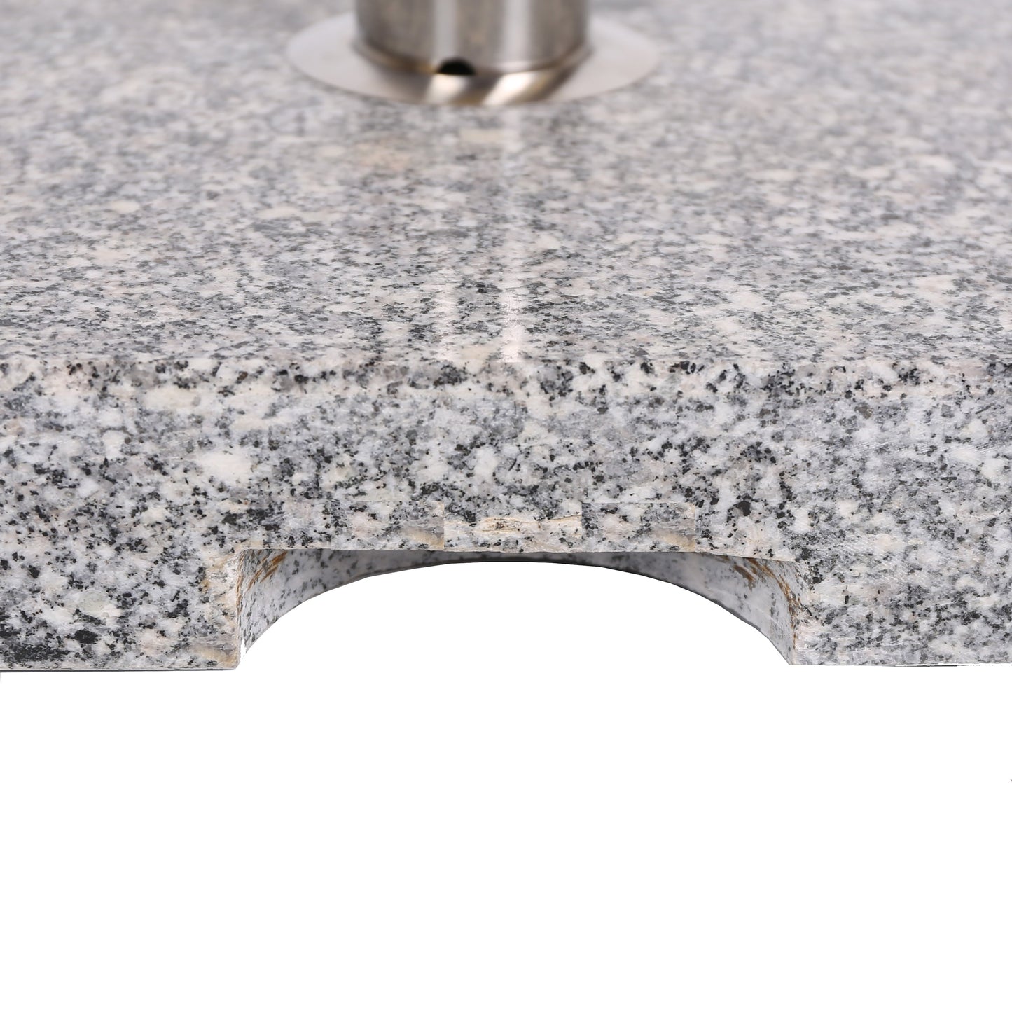 Patio Umbrella Base Square Granite Stainless Steel Gray 55 LB 15.75 In