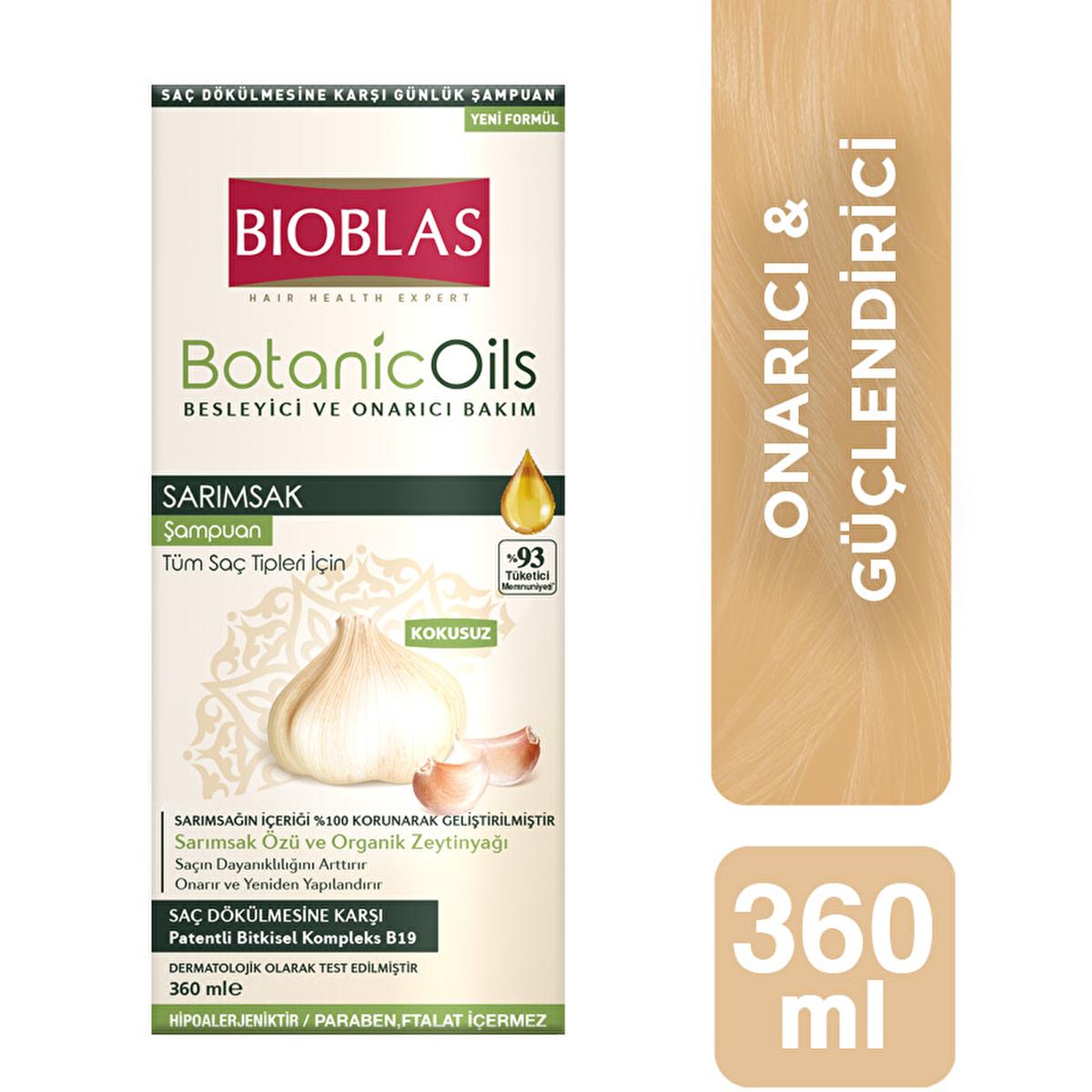 Bioblas Botanic Oils Garlic Shampoo - Nourishing, Paraben-Free, Organic Hair Care for Hair Loss - 12.18 fl oz
