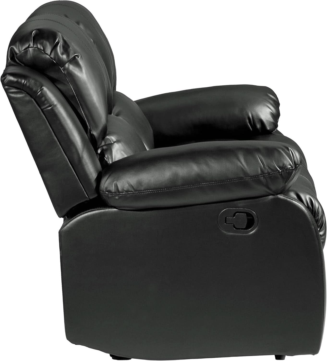 62.5 Inch Black Wall Hugger Recliner Loveseat Modern