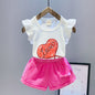 Girls Suit Love Short-sleeved