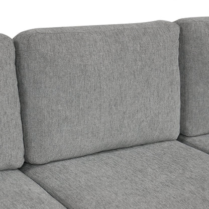 84" Sectional Sofa Convertible Pull-Out USB Gray