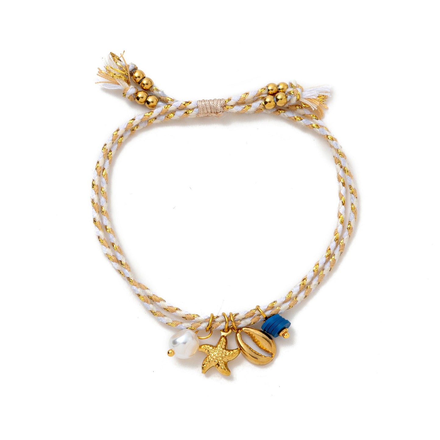Shell Crystal Green Rice-bead Multi-layer Stacked Bracelet For Women