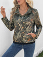 Printed Kangaroo Pocket Long Sleeve Sweatshirt