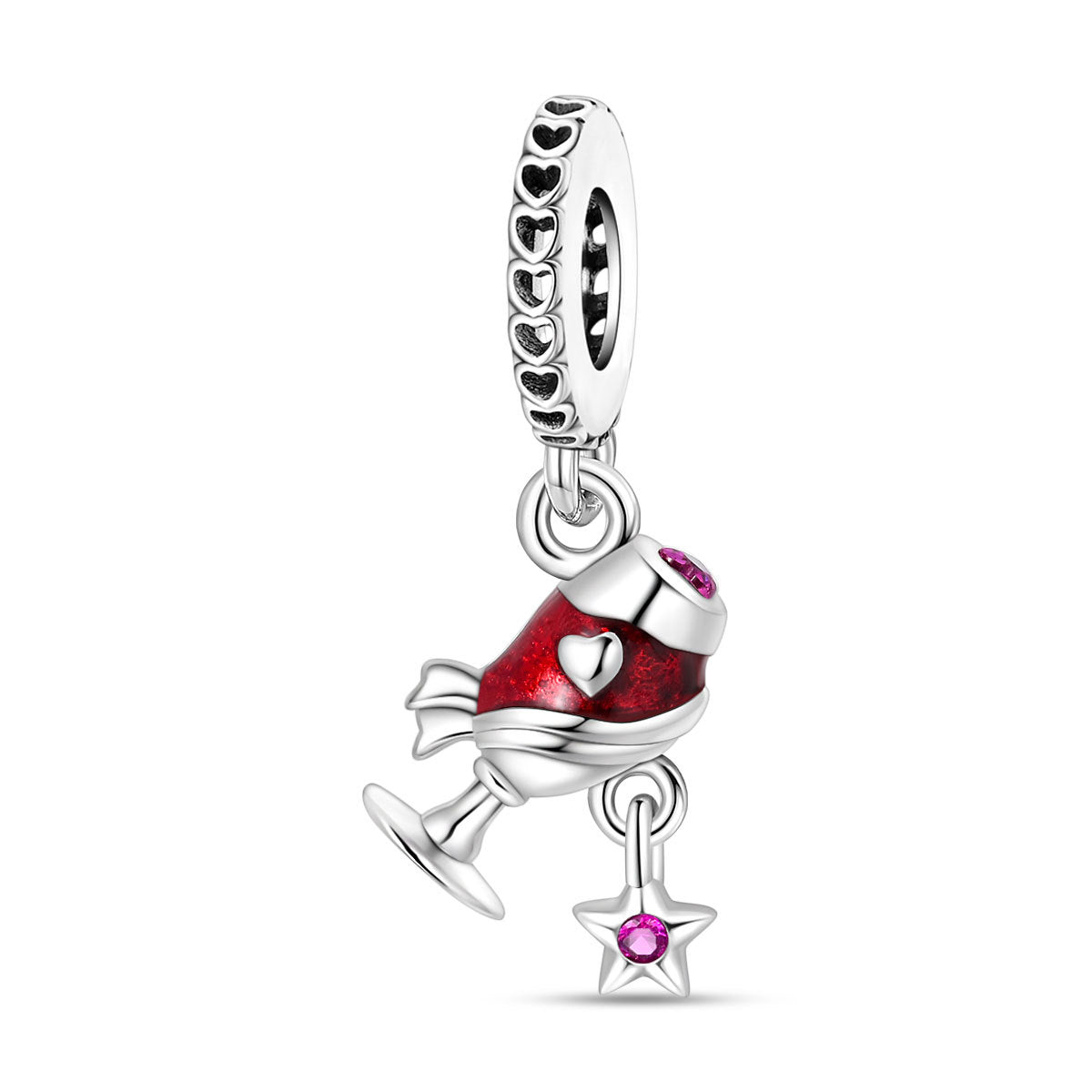 Festive-themed Beer Glass And Wine Glass Pendant Bead Bracelet Accessories