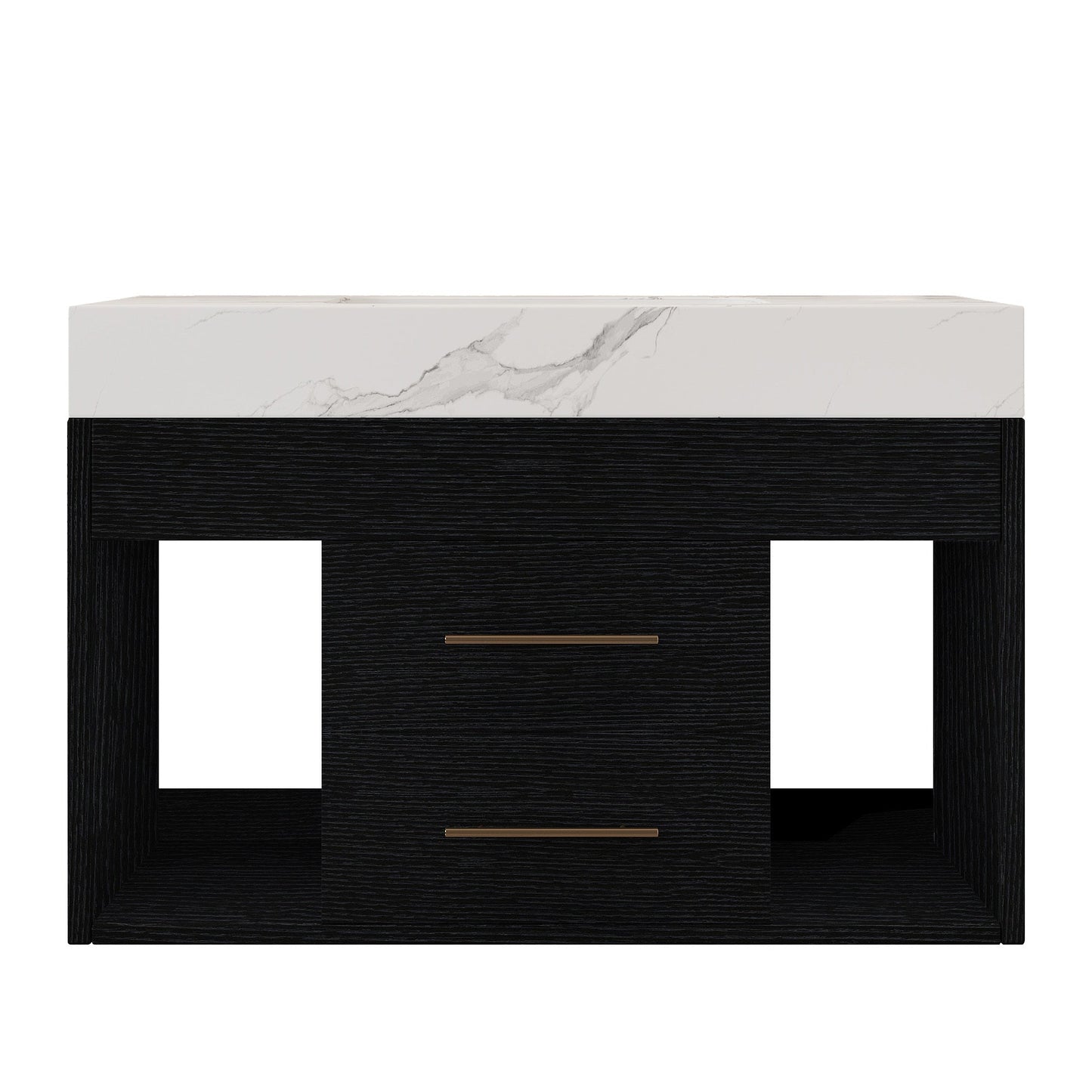 29.9' Modern Floating Bathroom Vanity with Sintered Stone Top Ceramic Undermo...