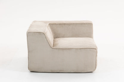 Minimalist Corduroy Sectional Sofa Beige 3-Seat 111