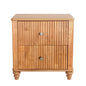 Mid Century Fluted Nightstand with 3 Drawers, 21.65 in Wide, Natural