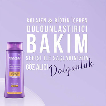 Restorex Collagen & Biotin Volumizing Hair Care Shampoo - 500ml, Nourishes & Strengthens Hair, Suitable for Daily Use